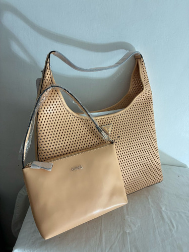 Set De 2 Bolsas Color Durazno Guess Vikky Mod.wp699502 Durazno Lisa Oro Durazno