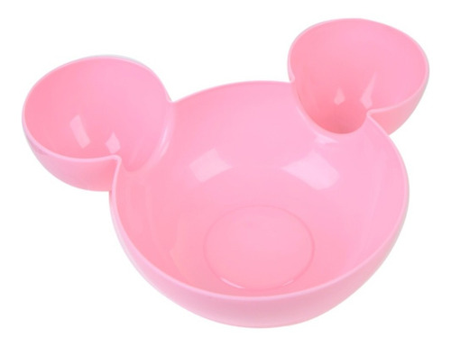 Tigela Mickey Mouse Petisqueira Divisória Prato P/ Crianças Cor Rosa