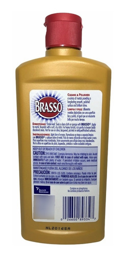 Imagen 2 de 2 de Crema Brasso Pulitura 235ml Metales Cobre Acero