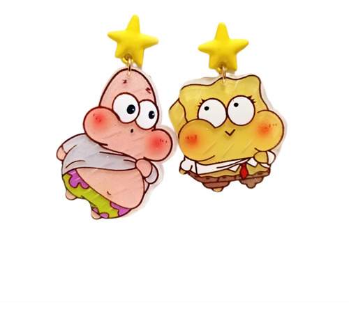Bob Esponja Y Patricio Estrella / Aretes/ Mejores Amigos