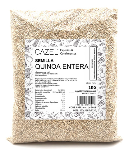 Quinoa Blanca Entera Natural 1kg