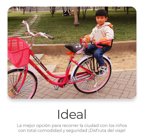 Asiento Trasero De Bicicleta Con Reposapiés De Metal Negro