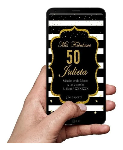 Invitacion Digital Video  Mujer Adulta, 50 Años, 30, 40 Gold