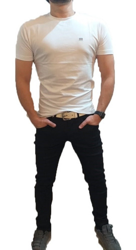 2 Poleras Ajustadas Elasticadas Cuello Redondo Hombre