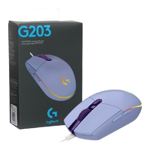 Mouse Gamer Logitech Rgb Lightsync G203 Lila - Gaming