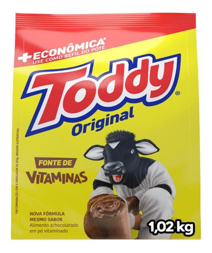 Achocolatado Em Pó Toddy Original Refil Pacote 1,020kg