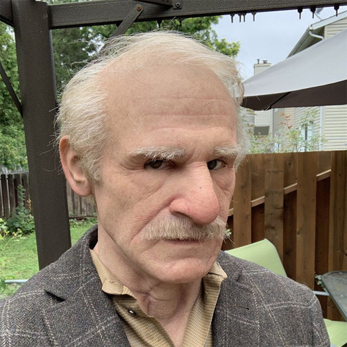 Halloween Latex Old Man Face Cover Elder Old Man
