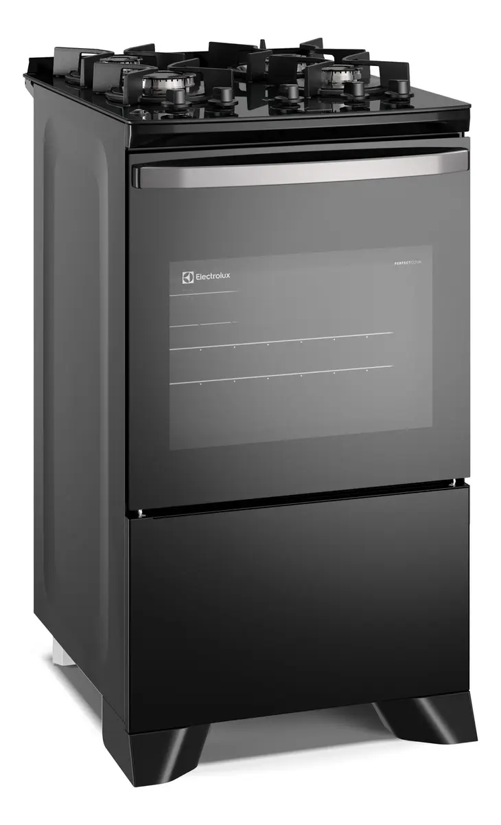 Fogão 4 bocas Electrolux Preto Efficient Mesa Vidro, Tripla Chama e PerfectCook (FE4GB) Bivolt