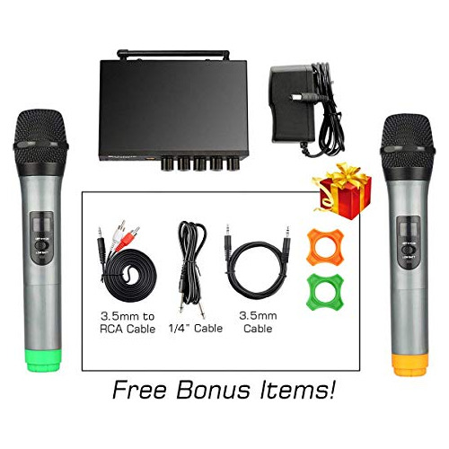 Sistema Microfono Inalambrico De Karaoke Doble Canal Uhf