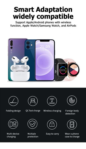 Cables And Adapters, 3-in-1 Wireless Charging