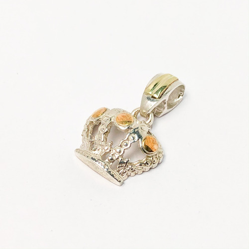 Pulsera Rolo Plata 4,5 Mm Corona Plata Y Oro I540)g
