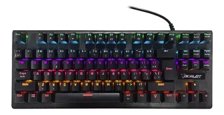 Teclado gamer Ocelot OGMK02 QWERTY Blue inglés US color negro con luz RGB