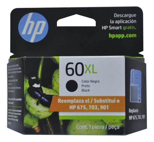 Cartucho Hp 60 Xl Negro Cc641wl Original Verificable Sellado