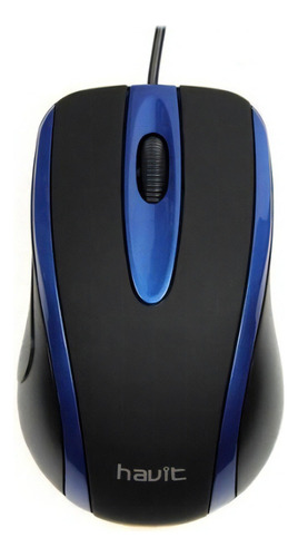 Mouse Havit Hv-ms753 Usb Black+blue. Color Negro y azul