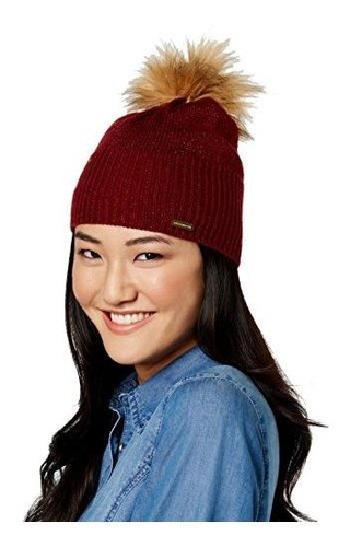 Steve Madden Todo Que Brilla Beanie Rojo Granate.