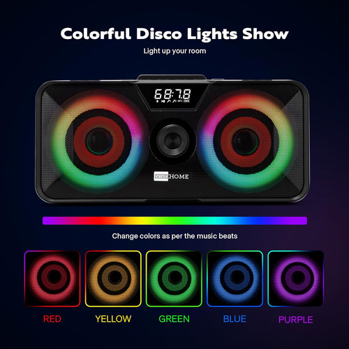 Máquina De Karaoke Altavoz Bluetooth Portátil Con 2 Micrófon