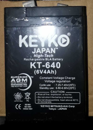 Baterias 6voltios 4ah Marca Keyko