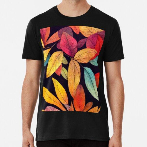 Remera Pattern Illustration Of Autumn Leaves In Different Co