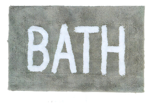 Alfombra De Baño Pelo Corto Suave Antideslizante Bath Color Gris
