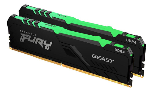Memoria Ram 16gb Fury Beast Rgb 2x8 3600mhz Ddr4 Kingston