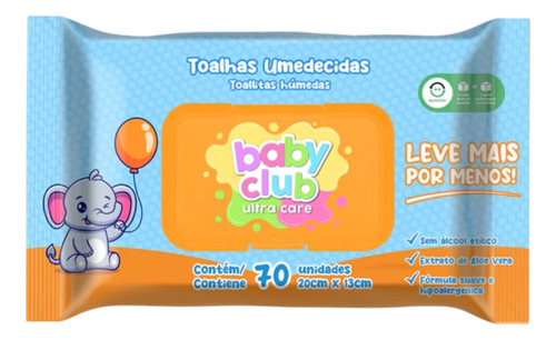 Kit 5 Toalhas Umedecidas Baby Club Ultra Care C/70un Cada