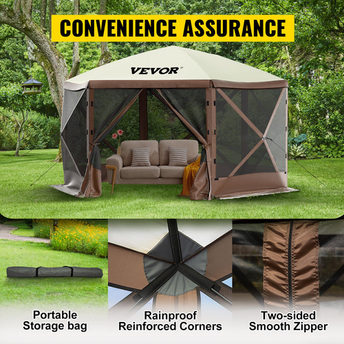 Vevor Pop-up Camping Gazebo Camping Canopy Shelter 6 Sided
