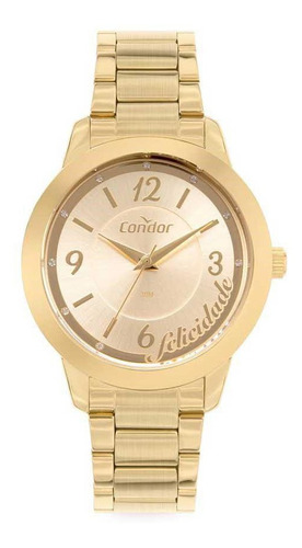 Condor Co2036mvuk4d Relógio Feminino Felicidade Dourado 