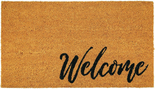 Tapete Rectangular De Fibra De Coco Natural Welcome