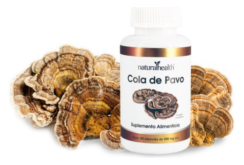 Imagen 2 de 2 de Cola De Pavo 60 Cap Antiviral Hepatoprotector Antitumoral Sabor Sin Sabor