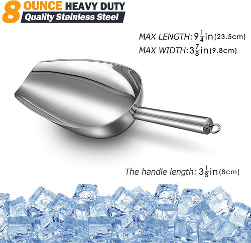 Cuchara De Hielo De Acero Inoxidable De 8 Oz, Cuchara De Com