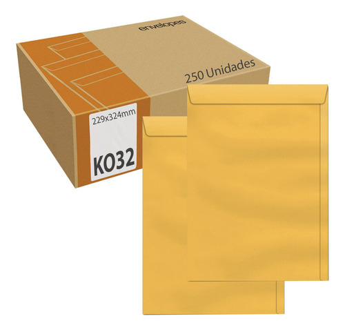 Envelope A4 Amarelo Ouro 229 X 324 Mm Skn 32 250 Unidades