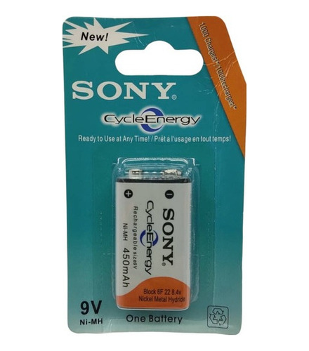 Batería Pila Recargable 9v Sony 450mah
