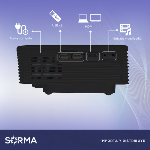 Imagen 5 de 10 de Proyector Wifi Mirrorcast Hd1080 Portatil 1500 Lumens