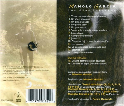 Cd Los Días Intactos (manolo García) Estándar