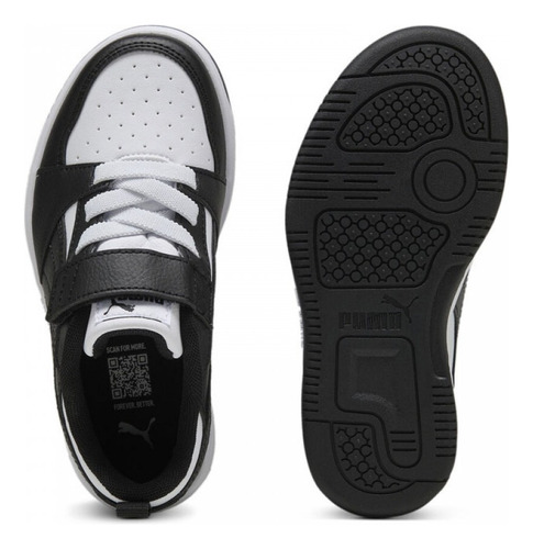 Tenis Puma Rebound V6 Lo Ac + Ps Para Niños 17 A 21.5. 39741