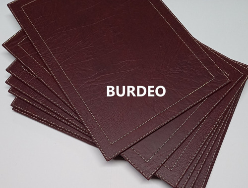 Imagen 7 de 9 de Set Individuales Forrado Ecocuero X 6 Unid Somos Fabricantes