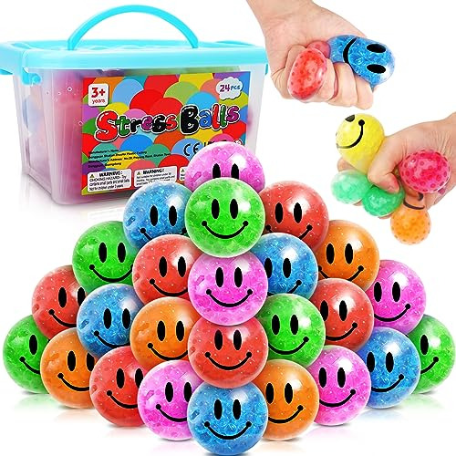 Pelotas Anti Estrés Squishy Niños - Paquete De 24 Pel...