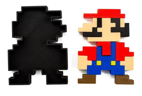 Imagen 5 de 10 de Super Mario Pixel (puzzle) Figura Impresa En 3d Excelente