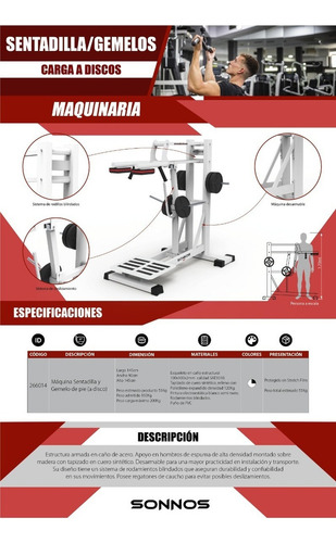 Máquina Gemelos Y Sentadilla Sonnos Profesional A Discos