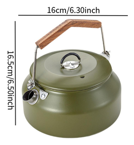 Camping Kettle Coffee Bof De Agua Fácil De Limpiar Verde