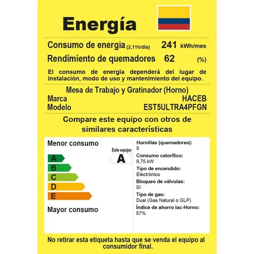 Estufa Romero Ultra Haceb 50 Cms Gas Propano Inox