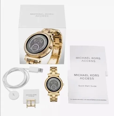 Reloj dama mk michael kors gold cristales sofie online smartwatch