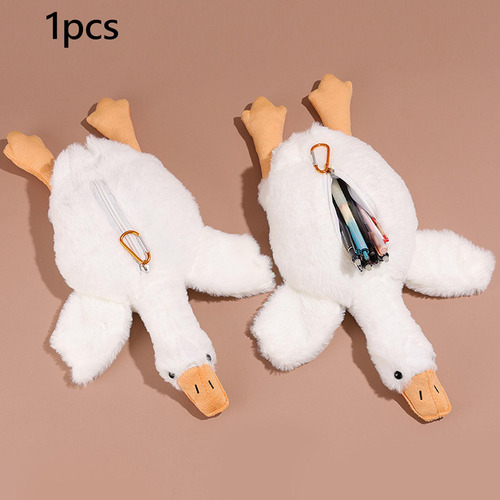 Estuche Para Lápices De Ganso De Peluche, Material Escolar,
