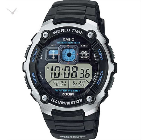 Relógio Casio Masculino Digital Ae-2000w-1avdf  World Time