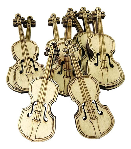 20pcs Viol&iacute;n Madera Diy Recortes Madera Mini Viol&ia.