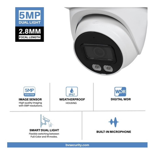 Câmera Globo 5mp Hdcvi Smart Com Dual Light R-tech