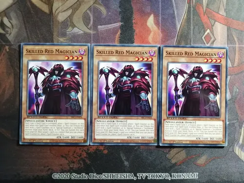 Skilled Red Magician X3 ComĂșn Yu-gi-oh! Original Konami