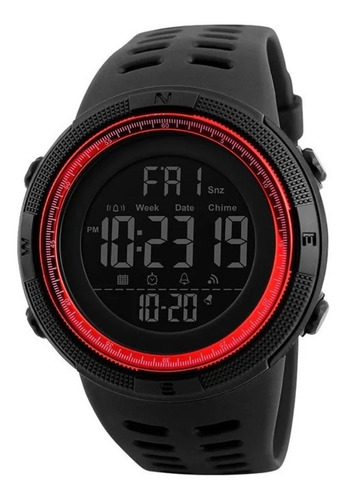 Reloj Deportivo Digital Skmei 1251 Negro Rojo