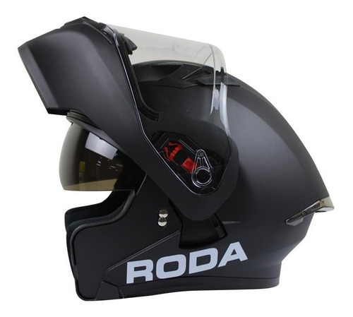 Imagen 3 de 6 de Casco Abatible Para Moto Roda Rush Svs Negro Mate