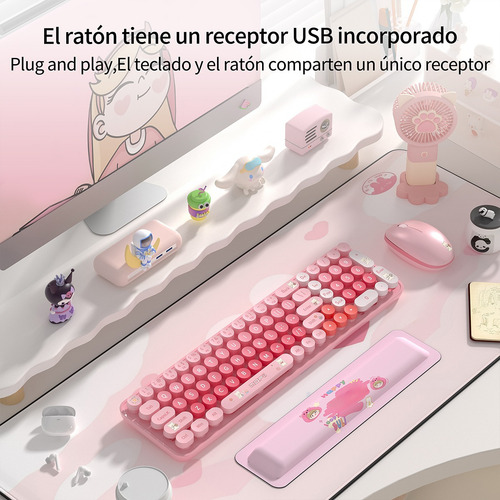 Set De Teclado Y Ratón Mofii Bber En Rosa